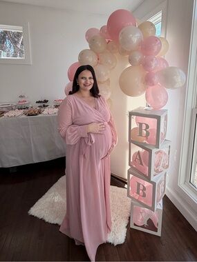 Pinkblush Long Sleeve Blush Pink Maxi Dress